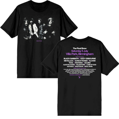 Black Sabbath and Ozzy Osbourne Back To The Beginning Merch Event Tee with Lineup Two Sided T-Shirt Ins Y2k New Brand New Style