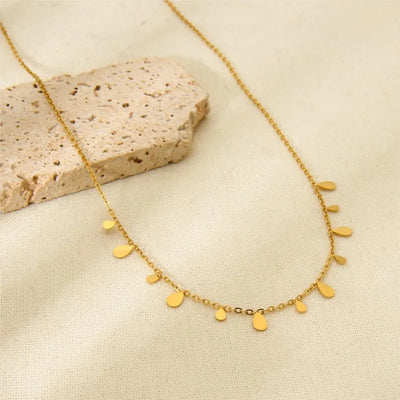 316L Stainless Steel Simple Fashion Zircon Waterdrop Pendant Necklace for Women Trendy Waterproff Chain Neck Party Jewelry Gifts