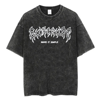 Y2k Acid Washed T Shirt Women Vintage Cotton T-shirts Harajuku Gothic Streetwear Soft Tees Girl Loose Fashion Print Tops Unisex