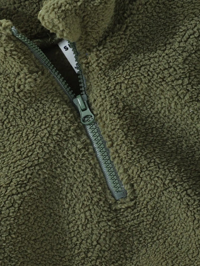 The Military Green Plush Sweatshirt For Baby Boys In Autumn And Winter Is Warm Soft Casual And Comfortable