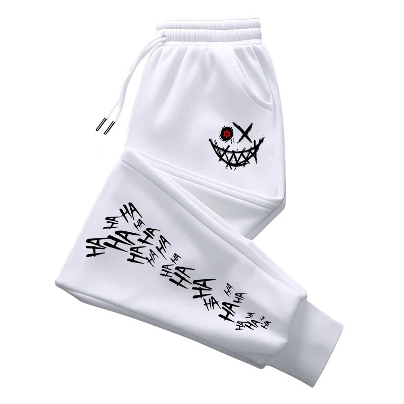 Fashion Versatile Casual Cotton Men Trousers Comfortable Sports Street Sweatpants Unisex Autumn and Winter Smiley Face Printing