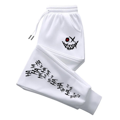 Fashion Versatile Casual Cotton Men Trousers Comfortable Sports Street Sweatpants Unisex Autumn and Winter Smiley Face Printing