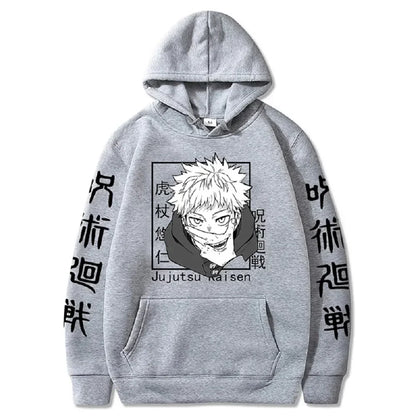 Japanese Anime Print Sweatshirts Jujutsu Kaisen Hoodie Harajuku Autumn Winter Streetwear Clothe Yuji Itadori Plus Size Hoodie