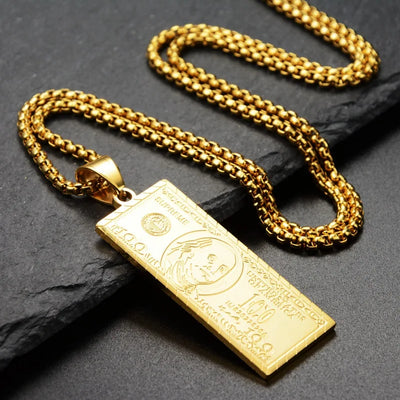 Hip-hop Accessories Party Gifts Dollar Pendant Men's Fashion Necklace,Birthday Gifts, Small Bills Valentine's Day