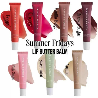 Summer Fridays Lip Balm Moisturizing Mirror Lip Gloss Lip Vanilla Pink Sugar Coffee Cake Smell Lipstick Transparent Oil Makeup