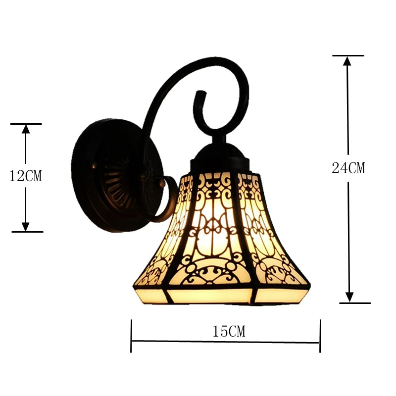 Scandinavian White Glass Heat Bending Wall Lamp Tiffany Style Designer Old Mirror Front Balcony Light Fixture Antique E27 LED