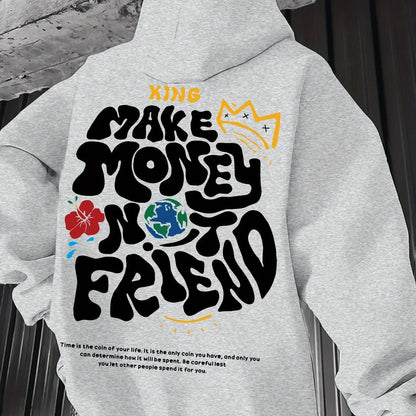 2025  Men's Casual Hoodie, Spring/Autumn Fashion, Geometric Pattern, Knit Fabric, Regular Fit, Polyester, Stretchy, Crew Neck