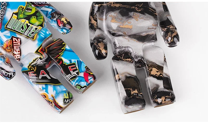 27cm/10Inches Graffiti Bear Figurine Home Decor Animal Abstract Ornament Storage Money Jar Modern Room Sculpture Table Decor