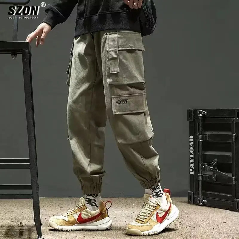 Multi Pocket Drawstring Cargo Pants, Men's Casual Cargo Pants For Summer Autumn Outdoor