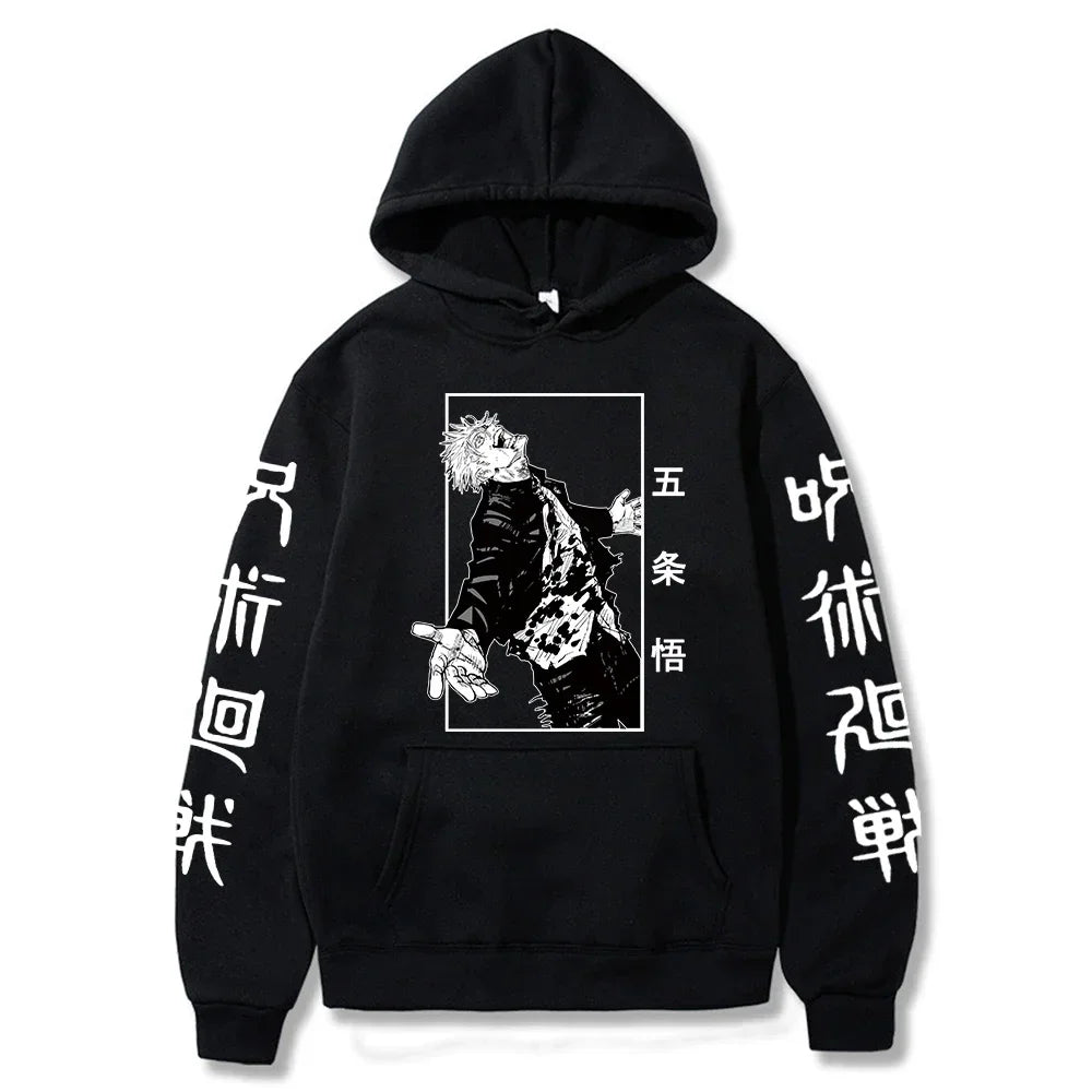 Japanese Anime Print Sweatshirts Jujutsu Kaisen Hoodie Harajuku Autumn Winter Streetwear Clothe Yuji Itadori Plus Size Hoodie