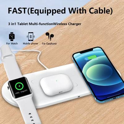 300W 3 In 1 Wireless Charger Stand Pad Super Fast Charging Dock Station for Apple Devices iPhone 16 15 14 13 iWatch 1-9 Airpods