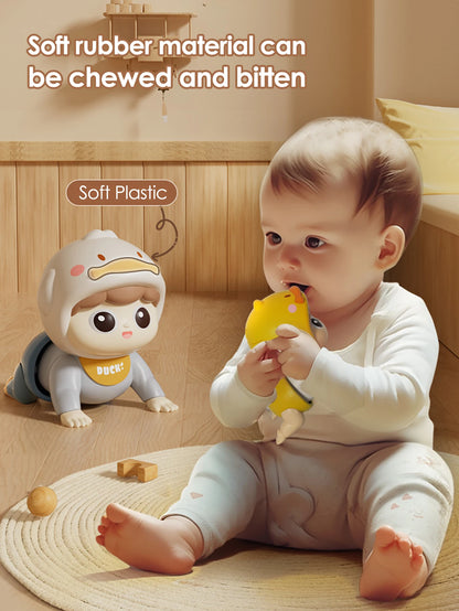 1 crawling doll baby toy with music, aged 0-1, learning crawling guidance and head up training