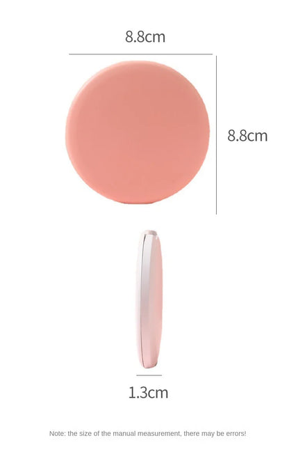 Makeup mirror portable portable small mirror with light led makeup mirror pocket mini handheld luminous folding round mirror