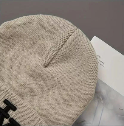 3 pieces winter knitted hat with embroidered letters, woolen hat for autumn warmth, suitable for both men and women, Mountaineer