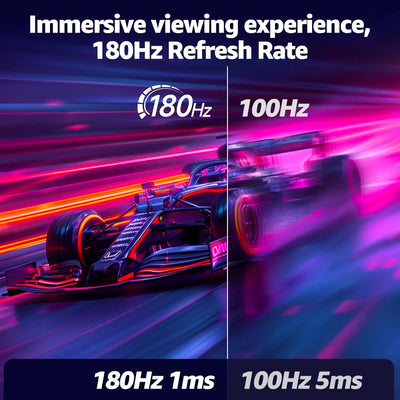 32 Inch Curved Gaming Monitor, 180Hz 1500R QHD (2560x1440) 2K Computer Monitor with FreeSync, DisplayPort, HDMI, Wall Mountable