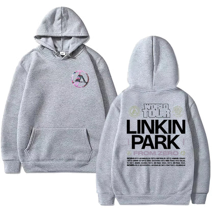 Rock band Linkin Park World Tour Men's Autumn/Winter Hoodie Harajuku Style Fashion Street Warm Long-Sleeved Pullover Clothing