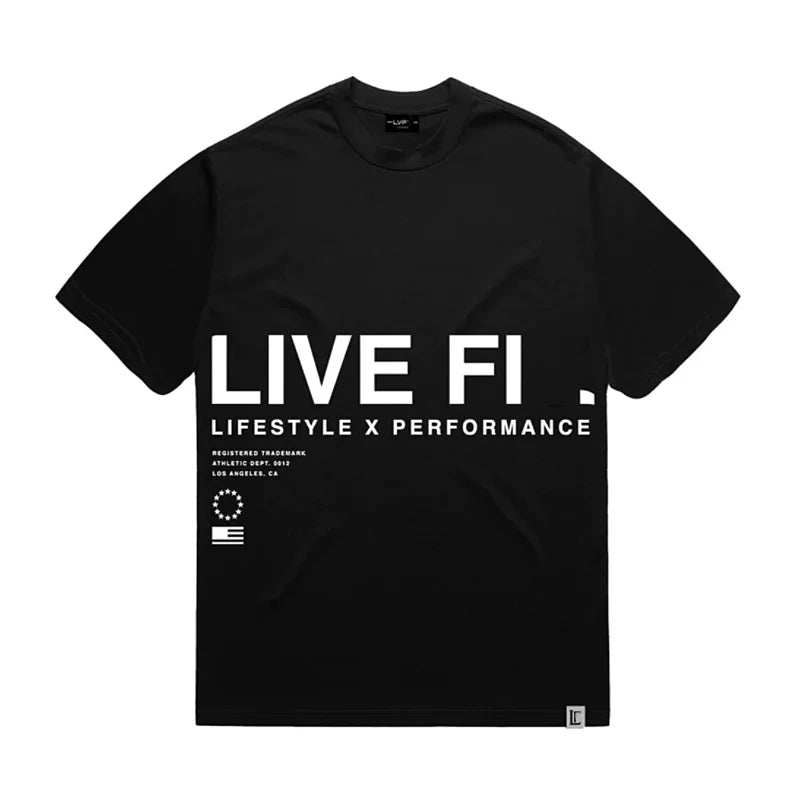 Men's Gym Summer Casual T-Shirt Fitness Running Short Sleeve Tee Tops Fashion Hip-hop Oversized Shirt Male Sweatshirt Clothing