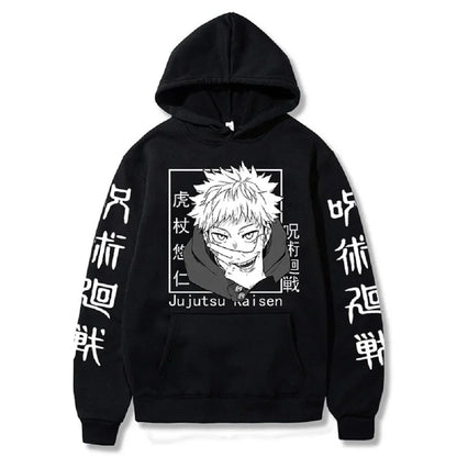 Japanese Anime Print Sweatshirts Jujutsu Kaisen Hoodie Harajuku Autumn Winter Streetwear Clothe Yuji Itadori Plus Size Hoodie