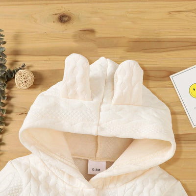 Autumn Winter Newborn Baby Romper Boys Girls Lovely Ears Hooded Long Sleeve Infant Bodysuit Warm Jumpsuit Toddler Girl Clothes