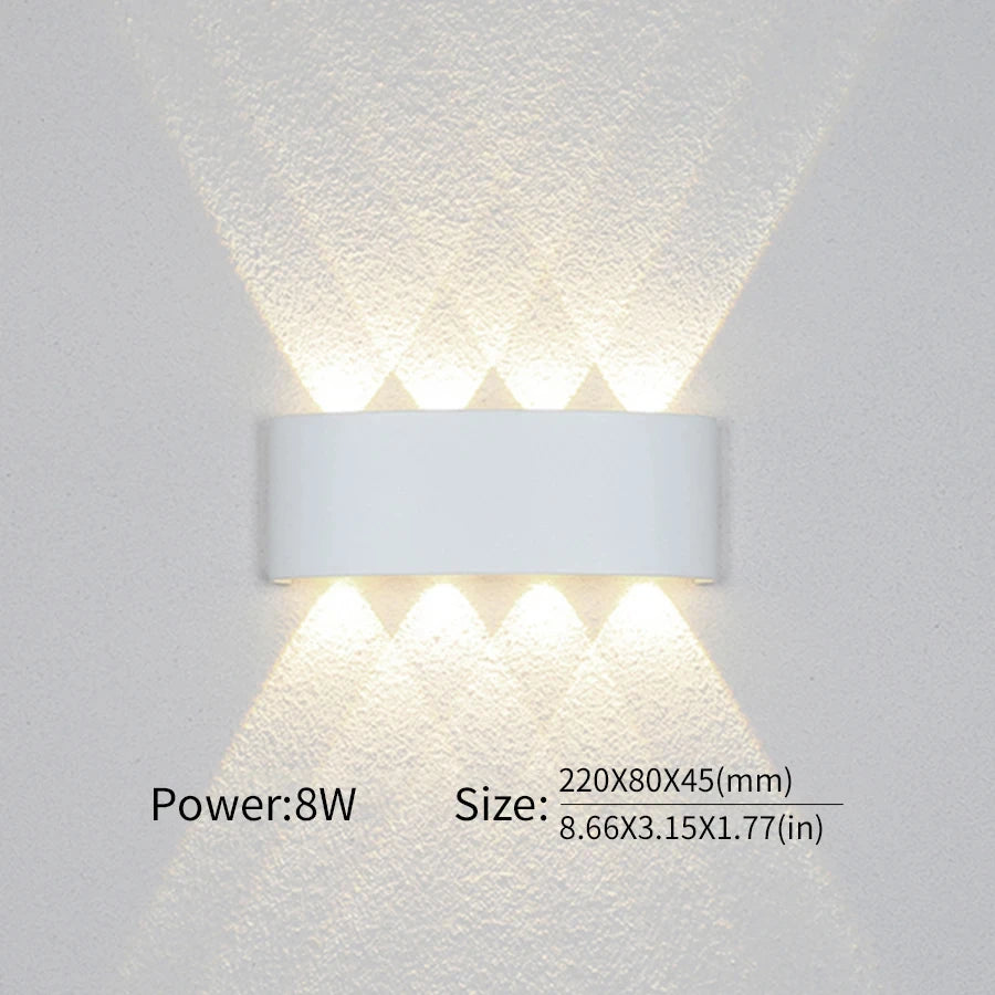 LED Wall Light Outdoor Indoor 2W 4W 6W 8W 10W AC85-265V Up Down White Black Modern Light For Home Garden Bedroom Corridor