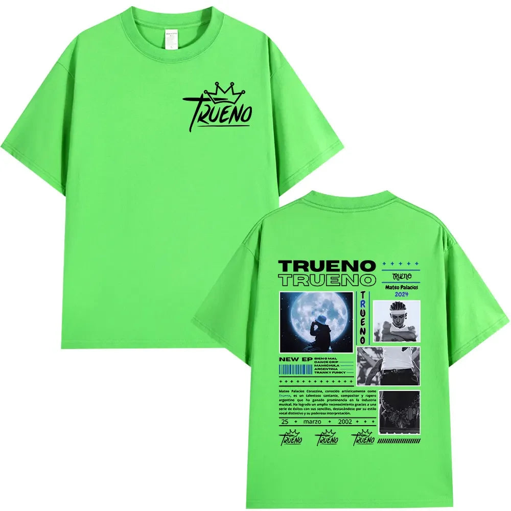 Rapper Trueno Album Tour Merch T-shirt Men Women Clothes Fashion Short Sleeve Tee Shirt Streetwear Cotton Loose T-shirts Unisex
