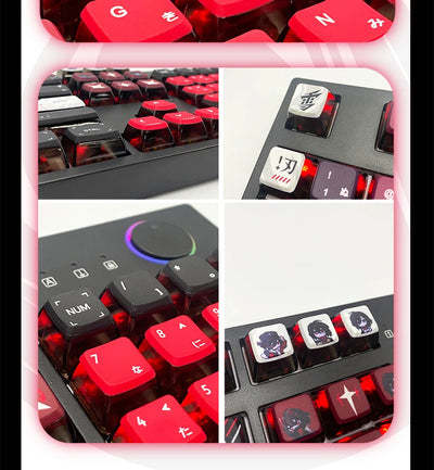 Yuki  Anime Pudding Keycap 120Keys Transparent PBT Thermal Sublimation ASA Profile Keycaps for Mechanical Keyboard Accessories