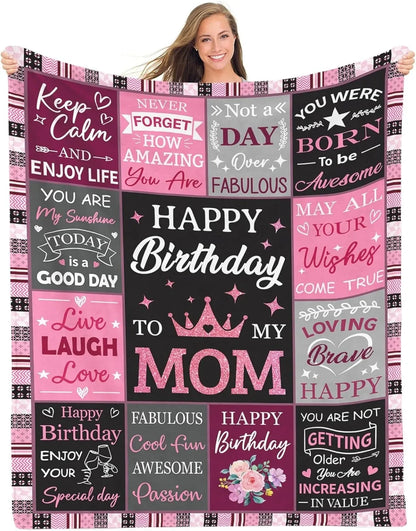 1PC Gift To Mom Thin Blanket for Anniversary Birthday Mothers Day Fathers day for Mom Dad Wife Sister Grandma Abuela Soft Throw