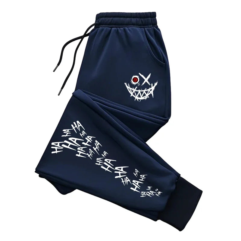 Fashion Versatile Casual Cotton Men Trousers Comfortable Sports Street Sweatpants Unisex Autumn and Winter Smiley Face Printing