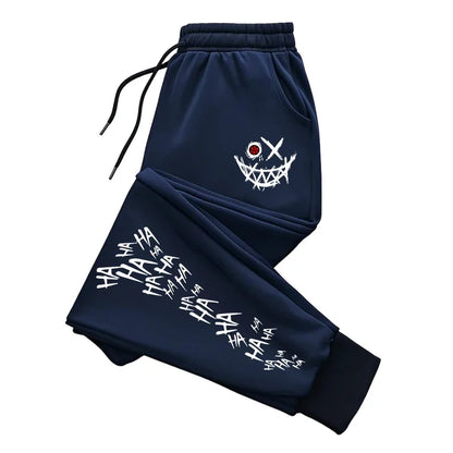 Fashion Versatile Casual Cotton Men Trousers Comfortable Sports Street Sweatpants Unisex Autumn and Winter Smiley Face Printing