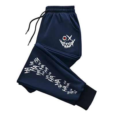 Fashion Versatile Casual Cotton Men Trousers Comfortable Sports Street Sweatpants Unisex Autumn and Winter Smiley Face Printing