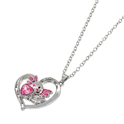 Lilo & Stitch Heart Rhinestone Necklace for Girls Anime Charms Pendant Fashion Jewelry Aesthetic Accessory Birthday Gift