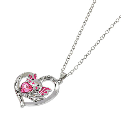Lilo & Stitch Heart Rhinestone Necklace for Girls Anime Charms Pendant Fashion Jewelry Aesthetic Accessory Birthday Gift