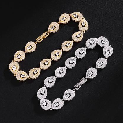 ZAKOL Classic Geometric Water Drop CZ Bracelet for Women Bridal Gorgeous Buling Zircon Party Wedding Jewelry