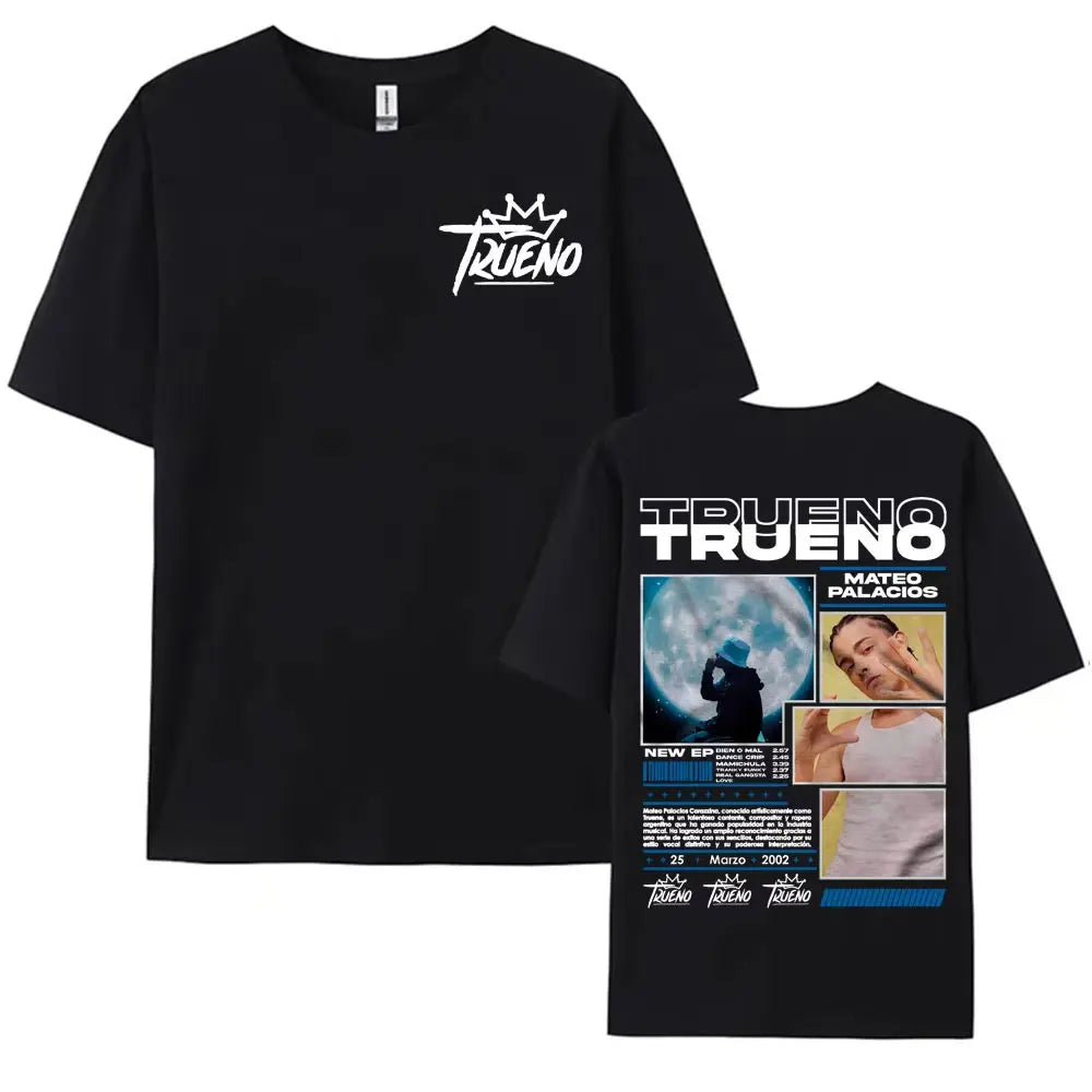 Rapper Trueno Album Tour Merch T-shirt Men Women Clothes Fashion Short Sleeve Tee Shirt Streetwear Cotton Loose T-shirts Unisex