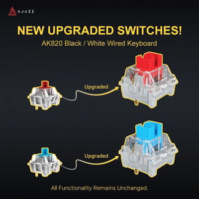 Ajazz AK820/AK820Pro Gaming Mechanical Keyboard Bluetooth 5.1/Wireless/C-Wired Customized Keyboard with Knob Hot Swapping Gasket