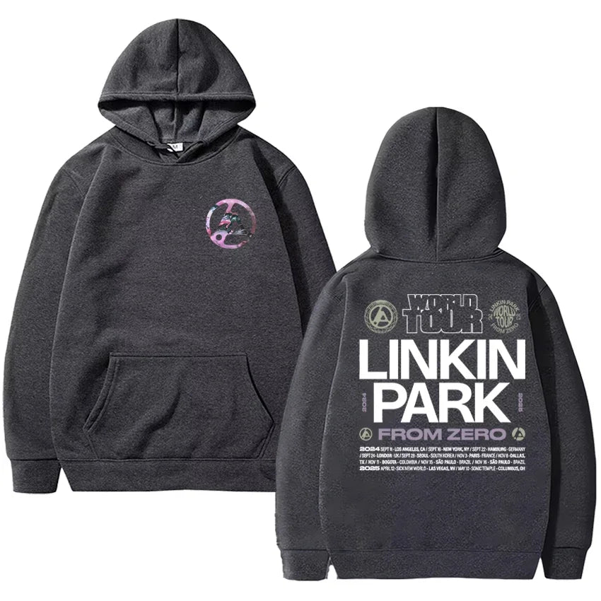 Rock band Linkin Park World Tour Men's Autumn/Winter Hoodie Harajuku Style Fashion Street Warm Long-Sleeved Pullover Clothing
