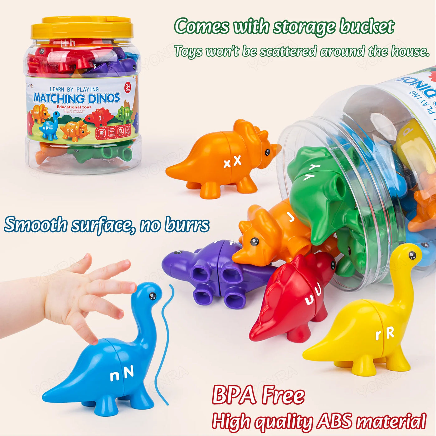 Matching Dinosaur Toy With storage bucket Montessori Toys for Kids Counting Learning Toys for Toddlers Children Development Game