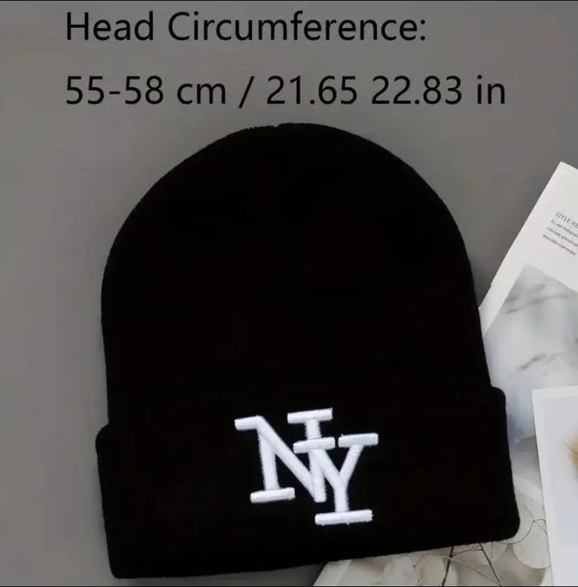 3 pieces winter knitted hat with embroidered letters, woolen hat for autumn warmth, suitable for both men and women, Mountaineer