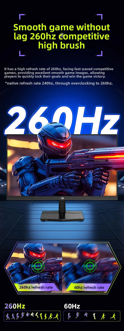 TITAN ARMY 24.5 inch Fast IPS Gaming Monitor 260Hz Hardware Low Blue Light HDR Wide Color Gamut Native 240Hz Display