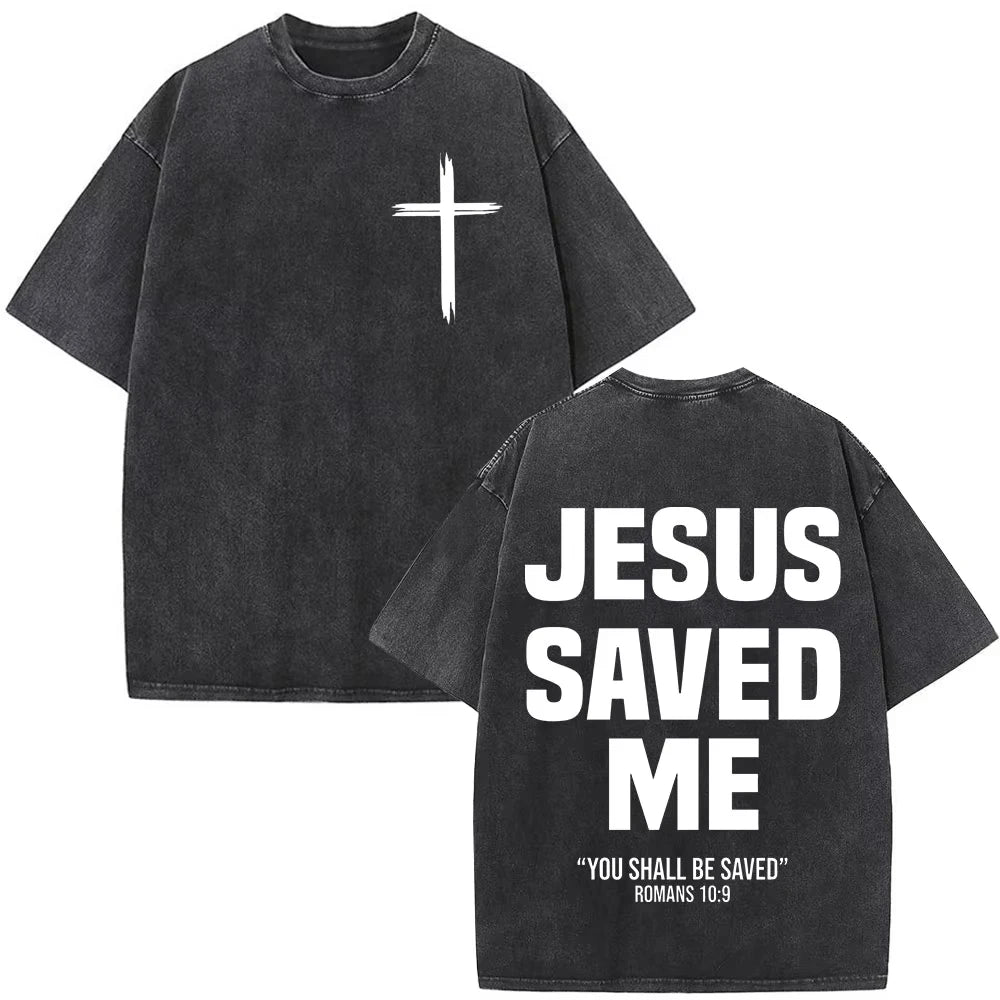 Summer Jesus Christian Forgive Them Father Vintage Washed T-shirts Men Women Fashion Cotton Short Sleeves  T Shirts Streetwear