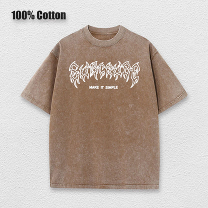 Y2k Acid Washed T Shirt Women Vintage Cotton T-shirts Harajuku Gothic Streetwear Soft Tees Girl Loose Fashion Print Tops Unisex