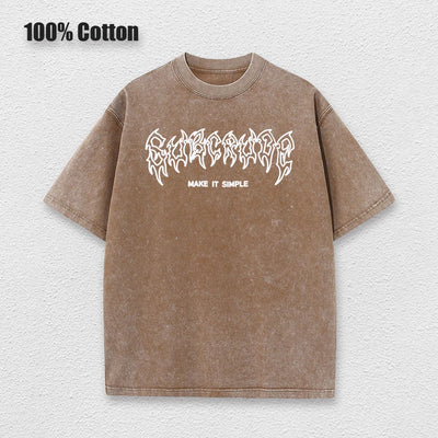 Y2k Acid Washed T Shirt Women Vintage Cotton T-shirts Harajuku Gothic Streetwear Soft Tees Girl Loose Fashion Print Tops Unisex