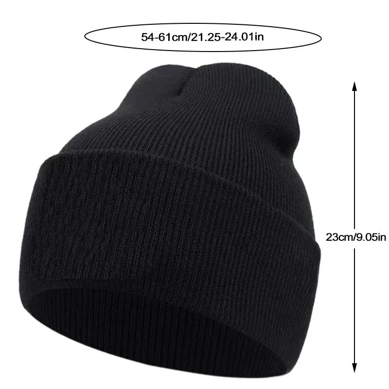 Happy Face embroidered knitted hat, autumn and winter couple outdoor sports event casual warm woolen hat, bean hat