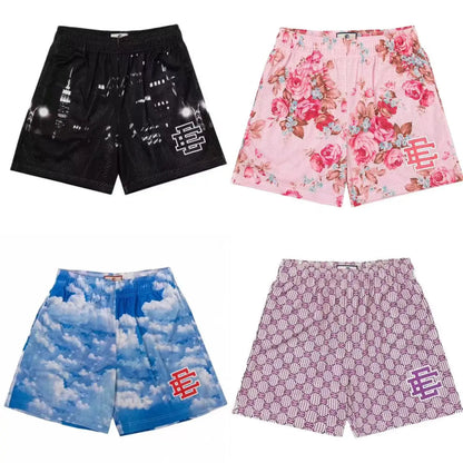New Summer Eric Emanuel EE Basic Mesh Short Classic Floral Printed Gym Shorts 2025 Men's Gym Basketball Sports Beach Shorts