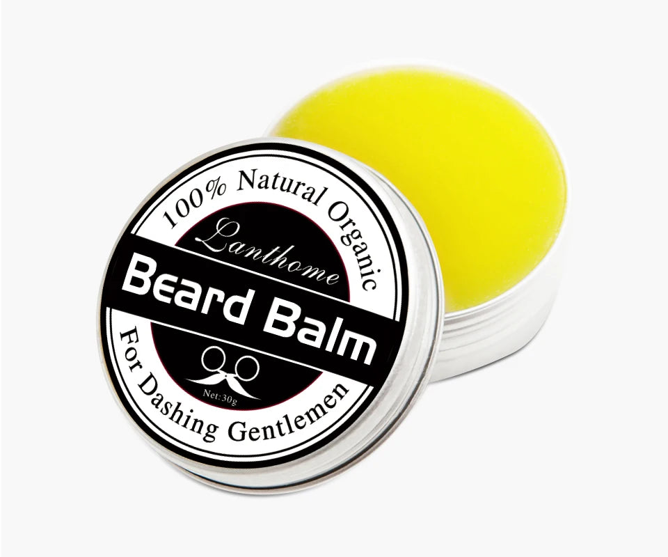 Original Lanthome Beard Balm Conditioner Oil for Growth Grooming Care Organic Moustache Treatment Moustache Wax For Men Hair