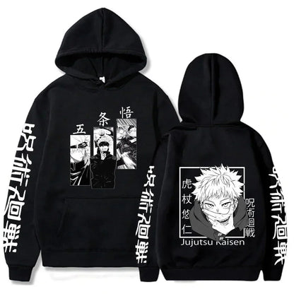 Japanese Anime Print Sweatshirts Jujutsu Kaisen Hoodie Harajuku Autumn Winter Streetwear Clothe Yuji Itadori Plus Size Hoodie