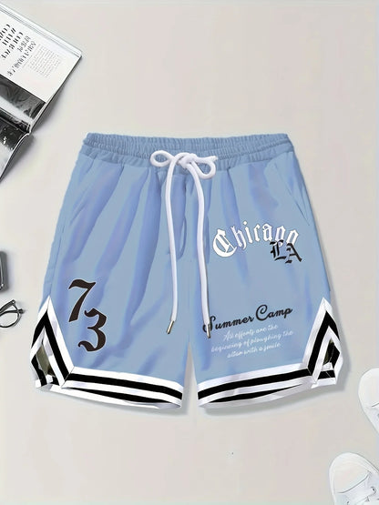 2025 Summer new men's shorts 3D printed basketball shorts casual sports and outdoor shorts