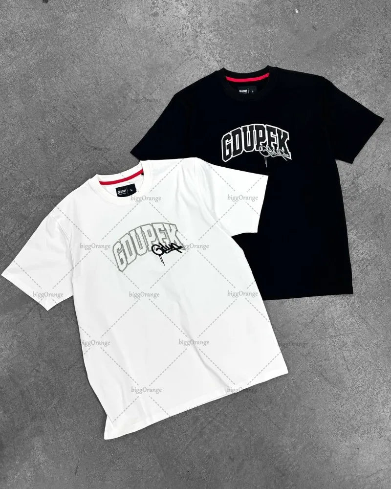 Street Hip-hop Retro Letters Fashion Oversized Short-sleeved Men 2025 American Harajuku Y2K Casual Loose Short-sleeved Women