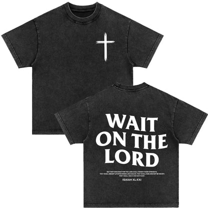 Christian Strength in Jesus Bible Verse Vintage Washed T-shirts Men Women Fashion Harajuku Oversized T Shirt 100% Cotton T-shirt