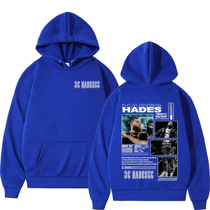 Autumn/winter Rapper Hades 66 Makes Money Not Friends Album Cover Pullover Hoodie Male Hip Hop Street Cotton Hoodie Sweatshirt.